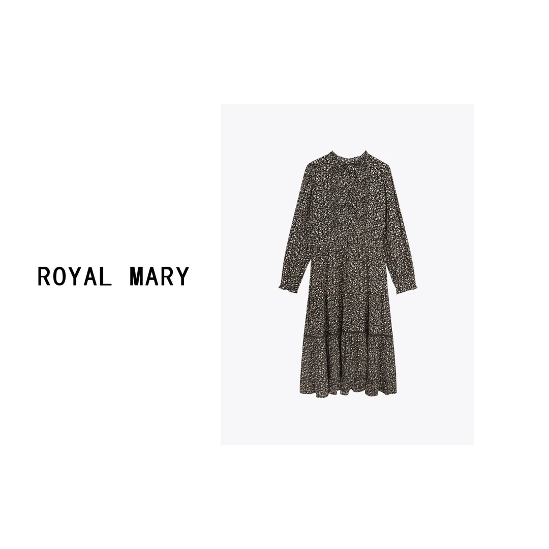 ROYAL MARY高奢时尚潮流优雅舒适百搭重磅桑蚕丝印花连衣裙AMF133