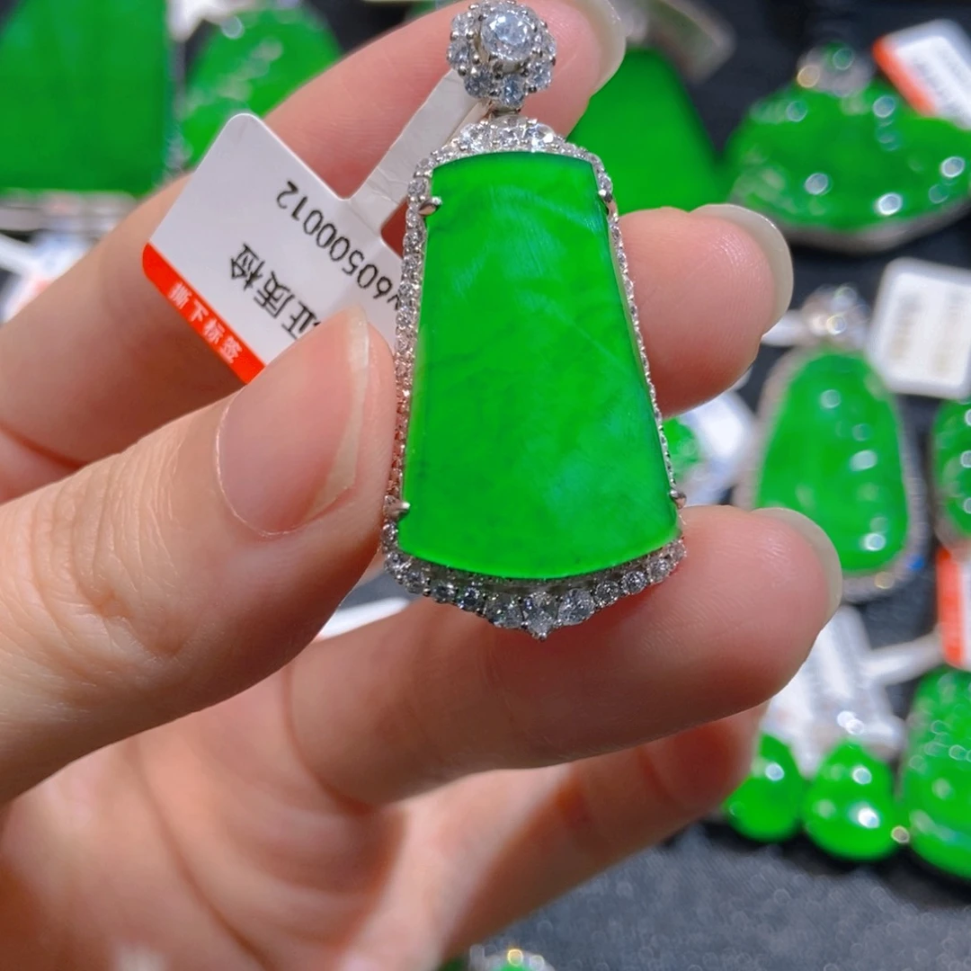 翡翠银S925镶嵌吊坠(不含链)