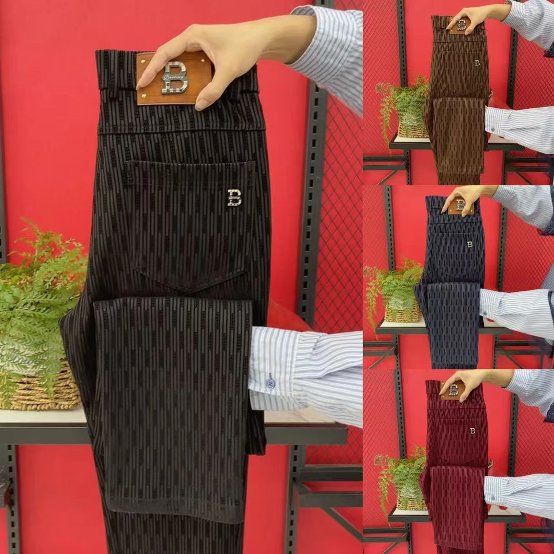 501秋季新款 男士时尚提花休闲弹力直角裤休闲长裤