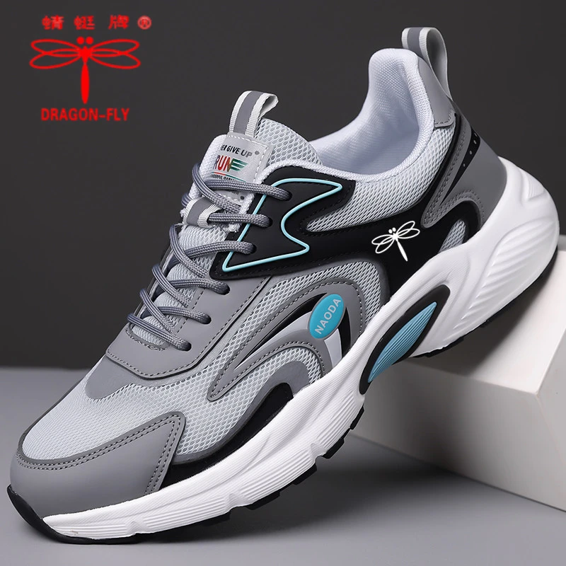 蜻蜓牌男鞋2025春季新款透气网面运动鞋时尚软底休闲跑步潮鞋男