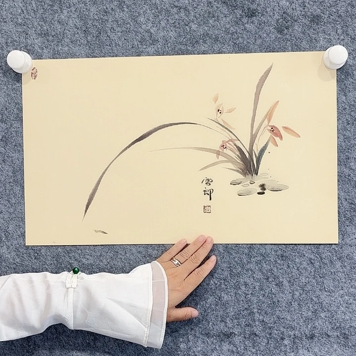 国画兰花卡纸郎老师