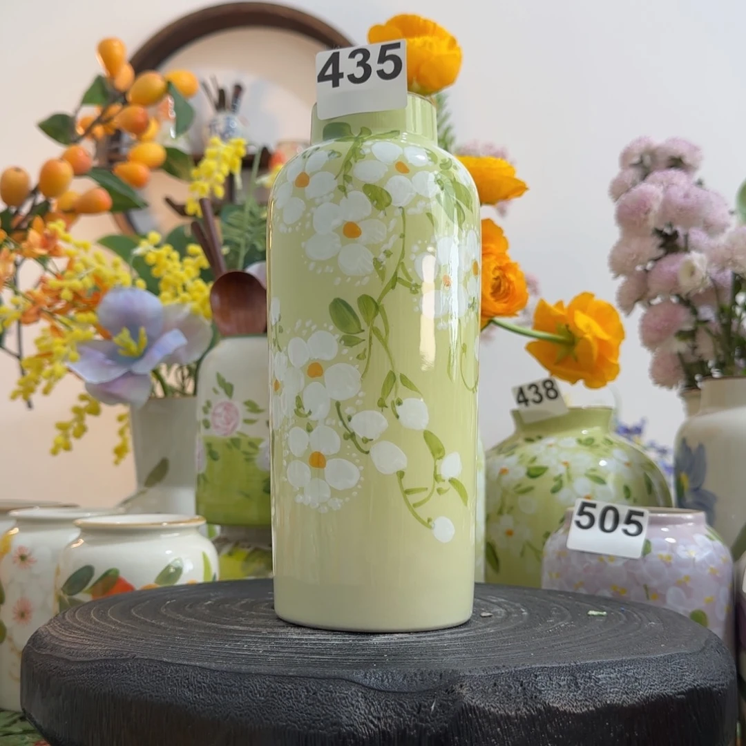 摆件景德镇手作陶瓷花瓶摆件无孔