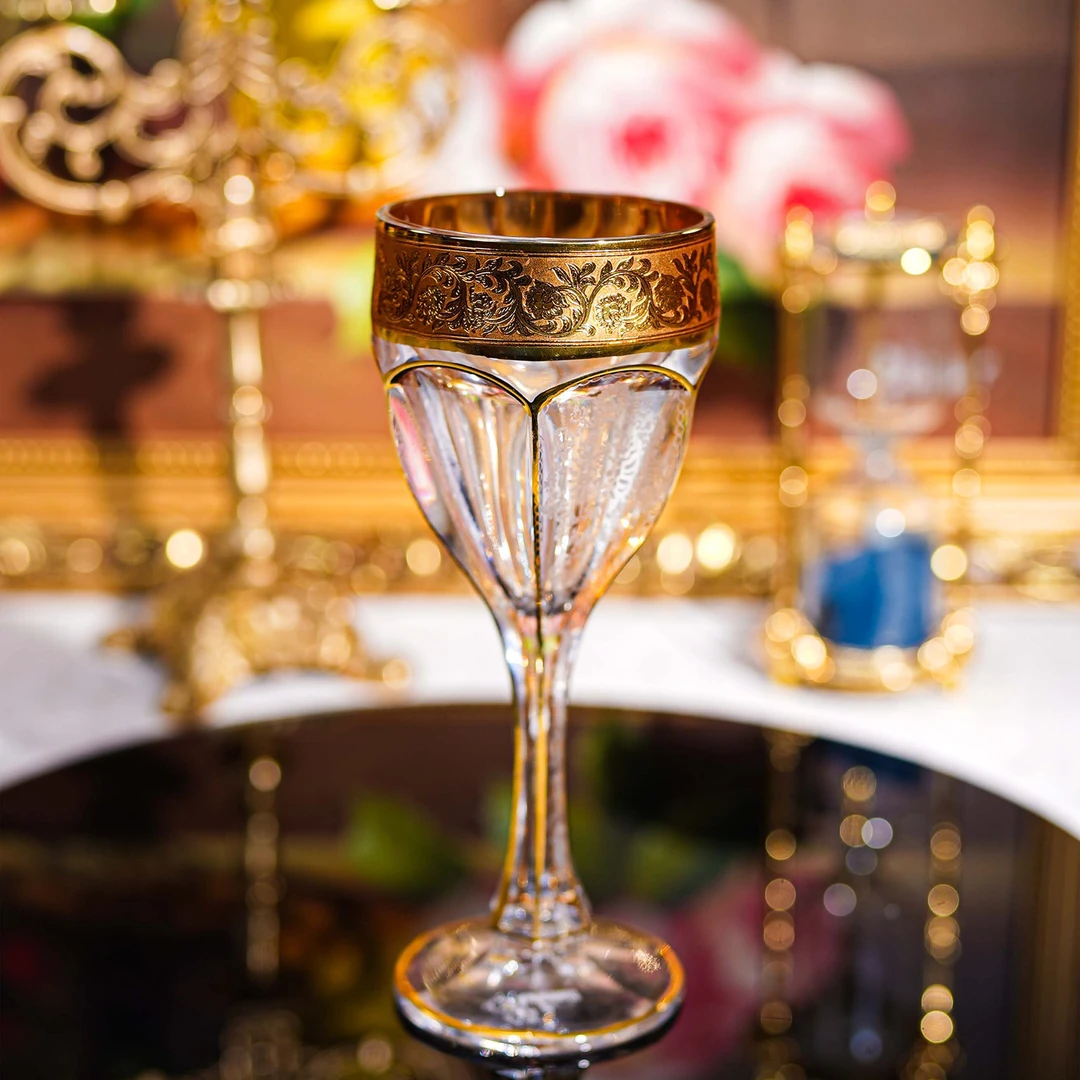 捷克水晶24k金玄关摆件别墅高端高档轻奢描金