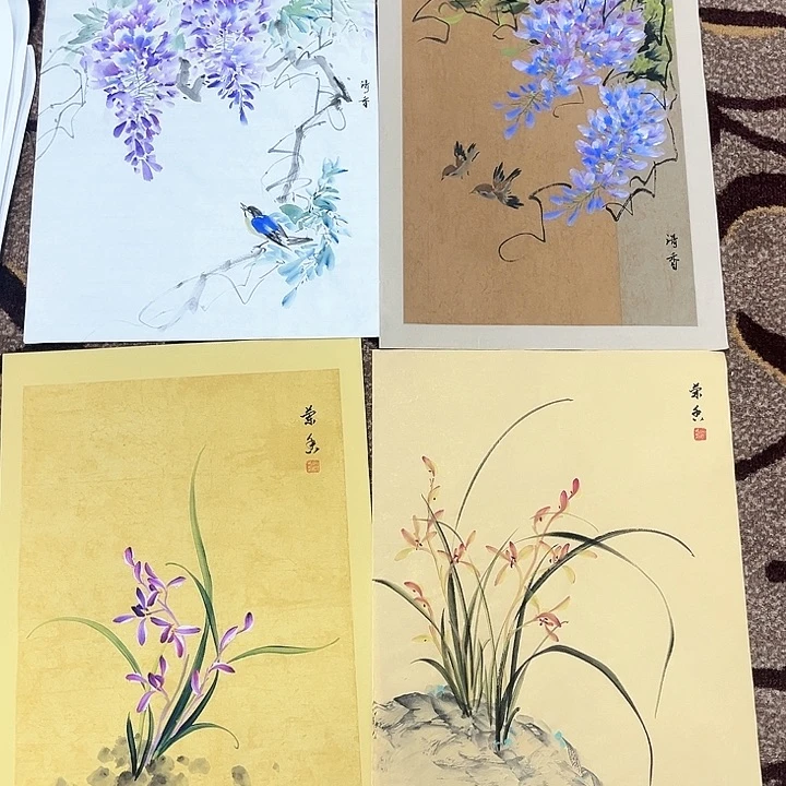 国画冰**士宋淑芳兰花紫藤