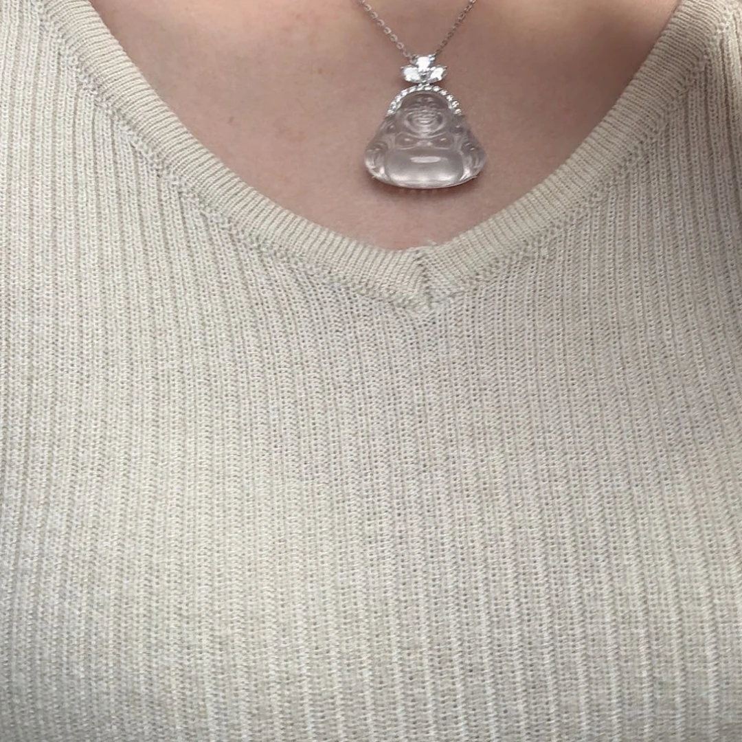 石英质玉银S925镶嵌颈饰