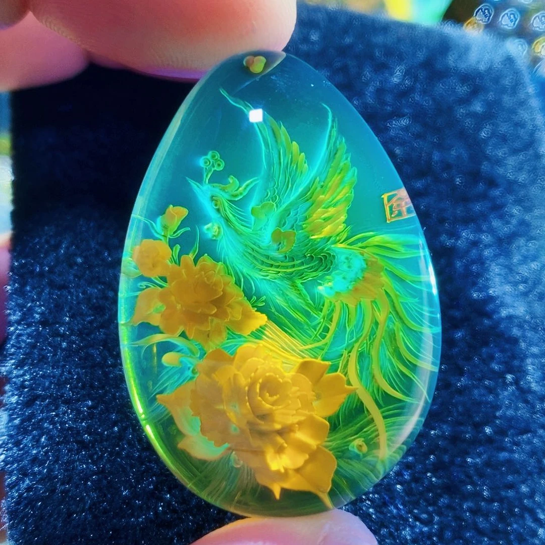 【闪购商品】未镶嵌颈饰蓝珀蓝珀阴雕