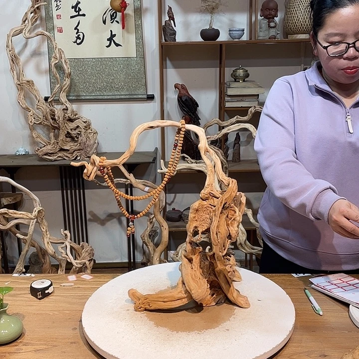 香榧木杜鹃根根艺摆件