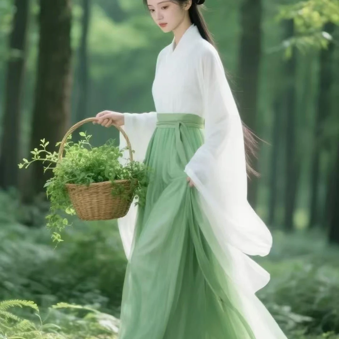 清冷感魏晋风汉服女士套装2025新款夏季大袖衫成人仙气飘逸古装女