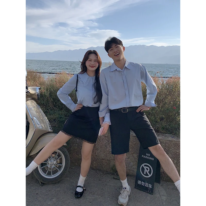 KMZY/KMZY椰子伊专属【甜恋手册】微胖mm韩系气质拼接蕾丝边半身裙