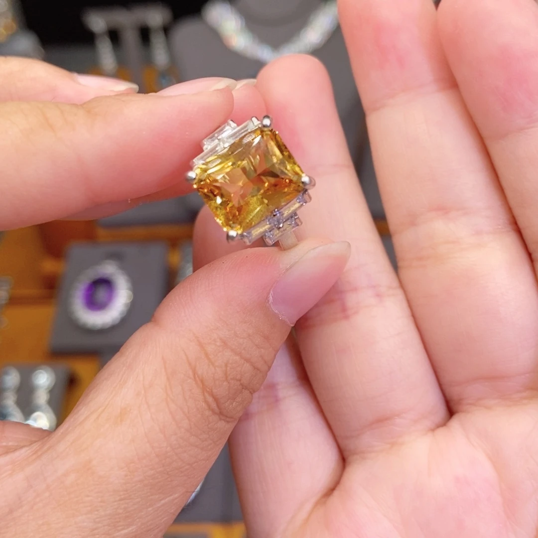 银S925镶嵌戒指水晶1111