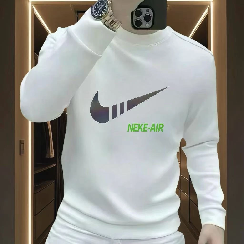 秋冬新款时尚潮牌男士休闲百搭印花卫衣修身圆领长袖上衣