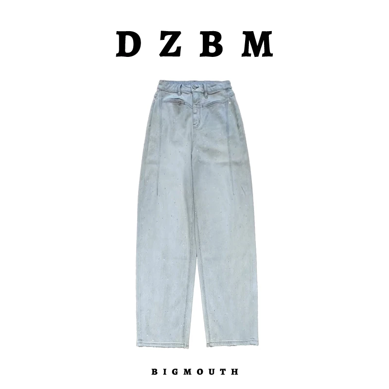 DZBM时尚轻奢重工烫钻弯刀牛仔裤-K1043