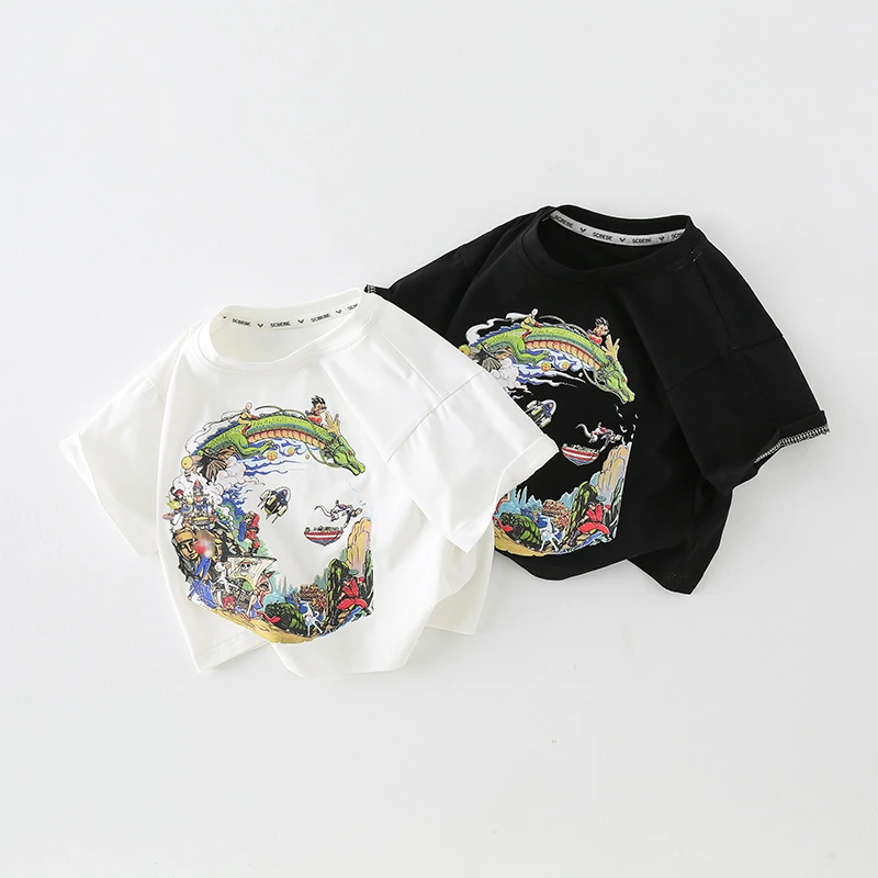 SCBEBE男童T恤夏季新款休闲百搭洋气中国风男童短袖AX584