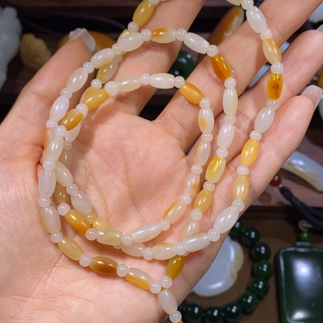 和田玉手链未镶嵌心****心