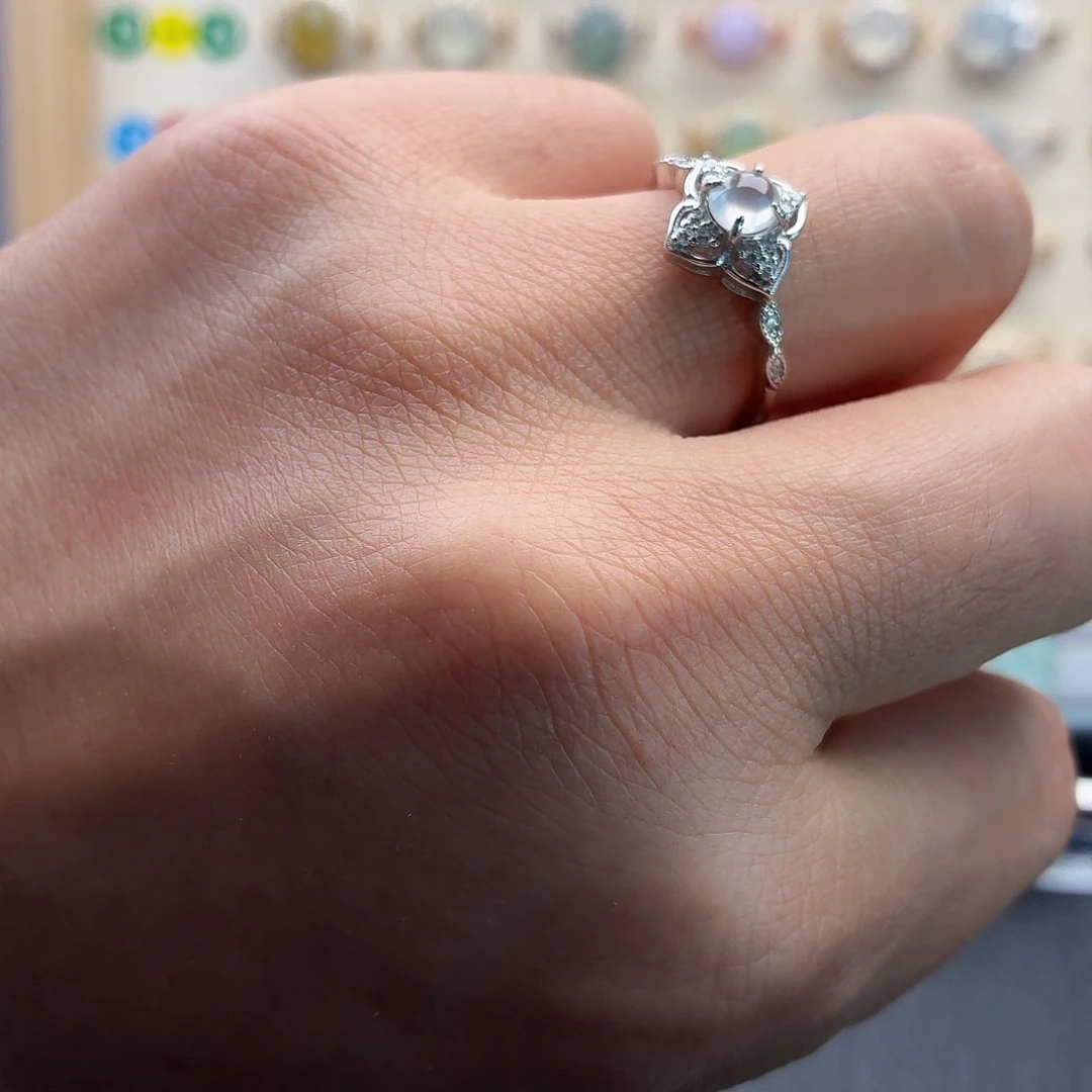 翡翠银S925镶嵌戒指