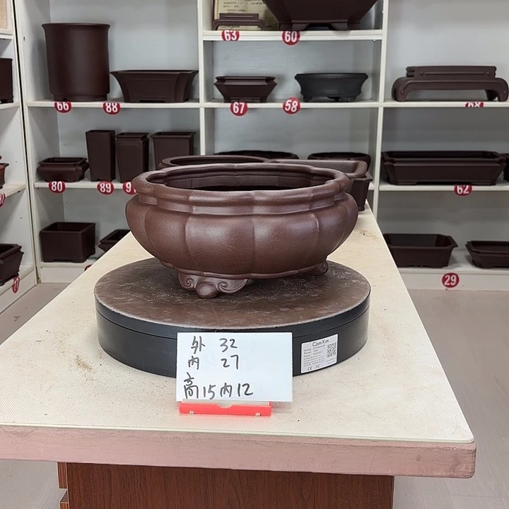 王***来紫砂花盆南瓜菱形