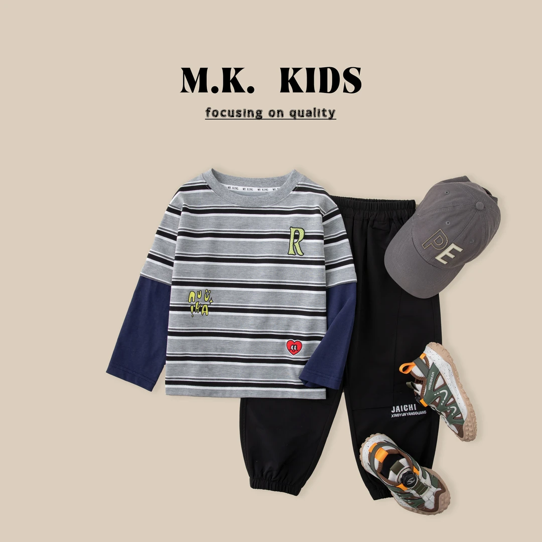 现货儿童春款套装2025新款男童春秋时尚卫衣套装CA8305华子童装