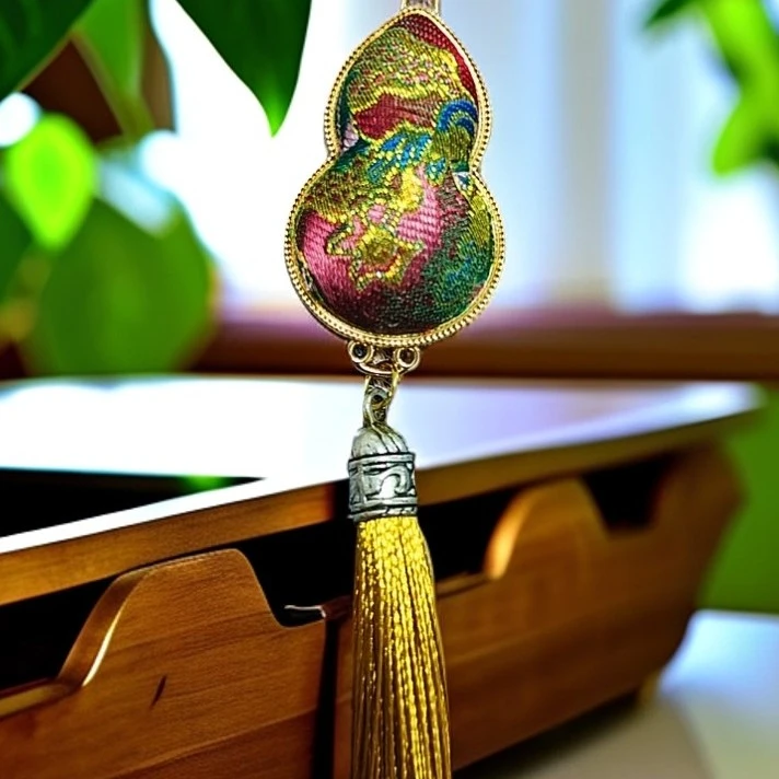 宋锦葫芦挂件，雍容贵气