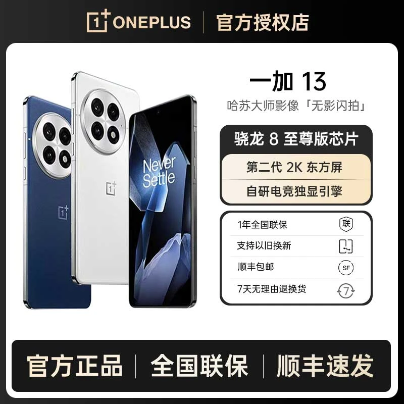 【地方补贴2】一加13 旗舰手机 高通骁龙8至尊版 6000mAh 冰川电池