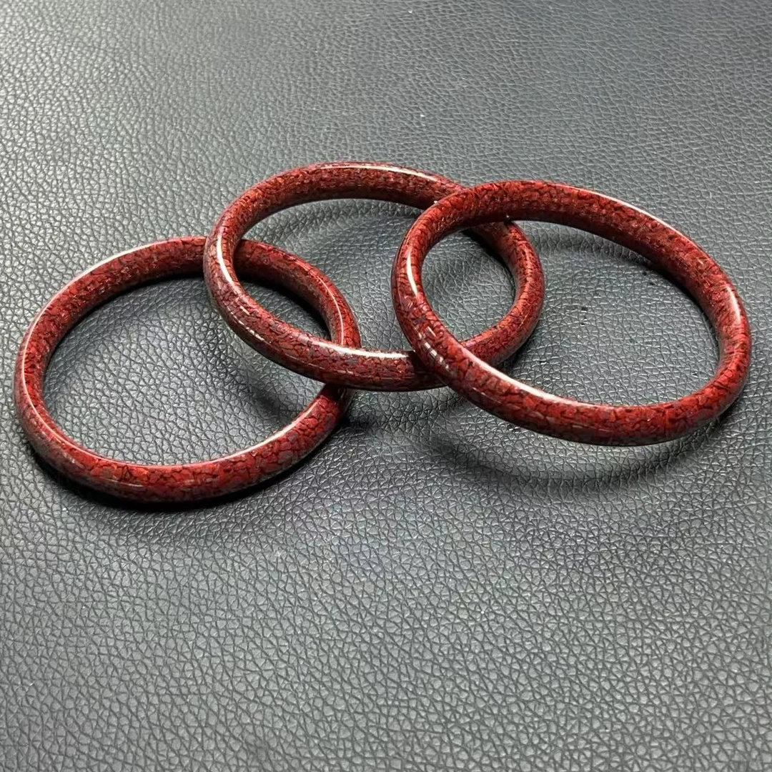 天然辰砂天然高含量晶体砂朱砂手镯—多样性发一