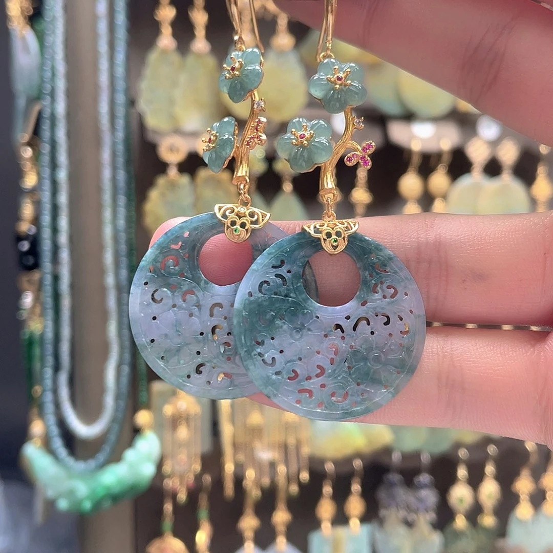 翡翠未镶嵌耳饰翡翠