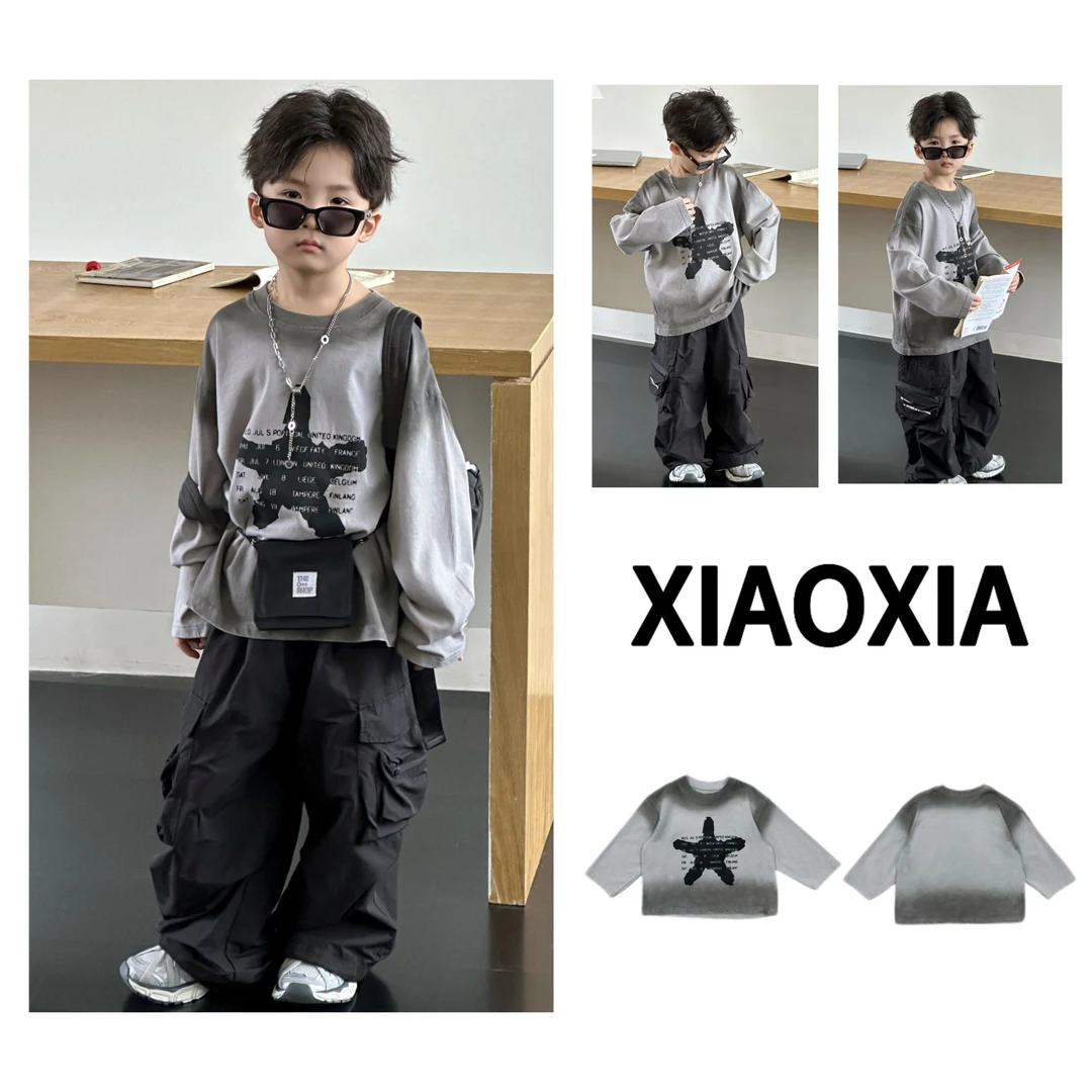 XXJ 2303 灰霭星影【水墨星】星云渐变印花T恤