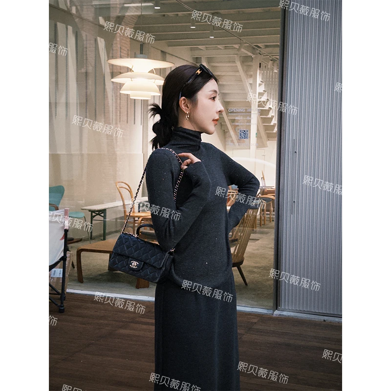 熙贝薇2【满天星针织衫】秋冬绵羊毛长袖套头时尚打底针织衫 G5507