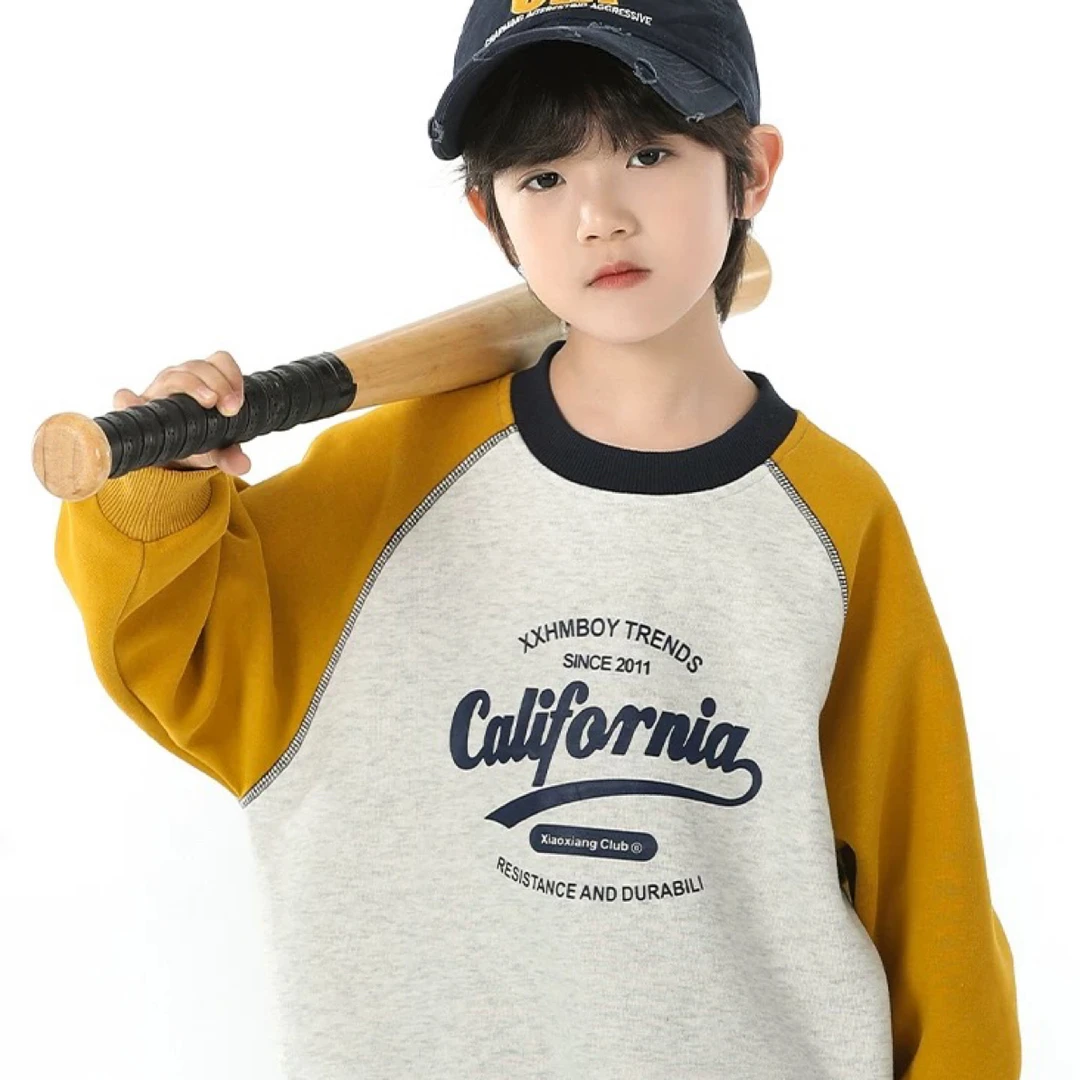 2025男童加绒加厚帅气卫衣