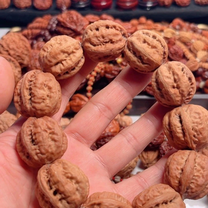 文玩核桃手串野生27尺寸粗筋霸王龙手持