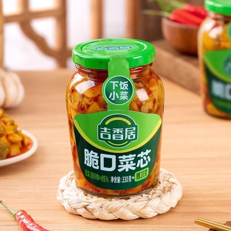 吉香居脆口菜芯330g赠20g瓶泡菜咸菜四川特产下饭菜口口脆早餐粥
