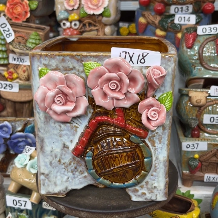 紫砂花盆粗陶材质多肉花盆