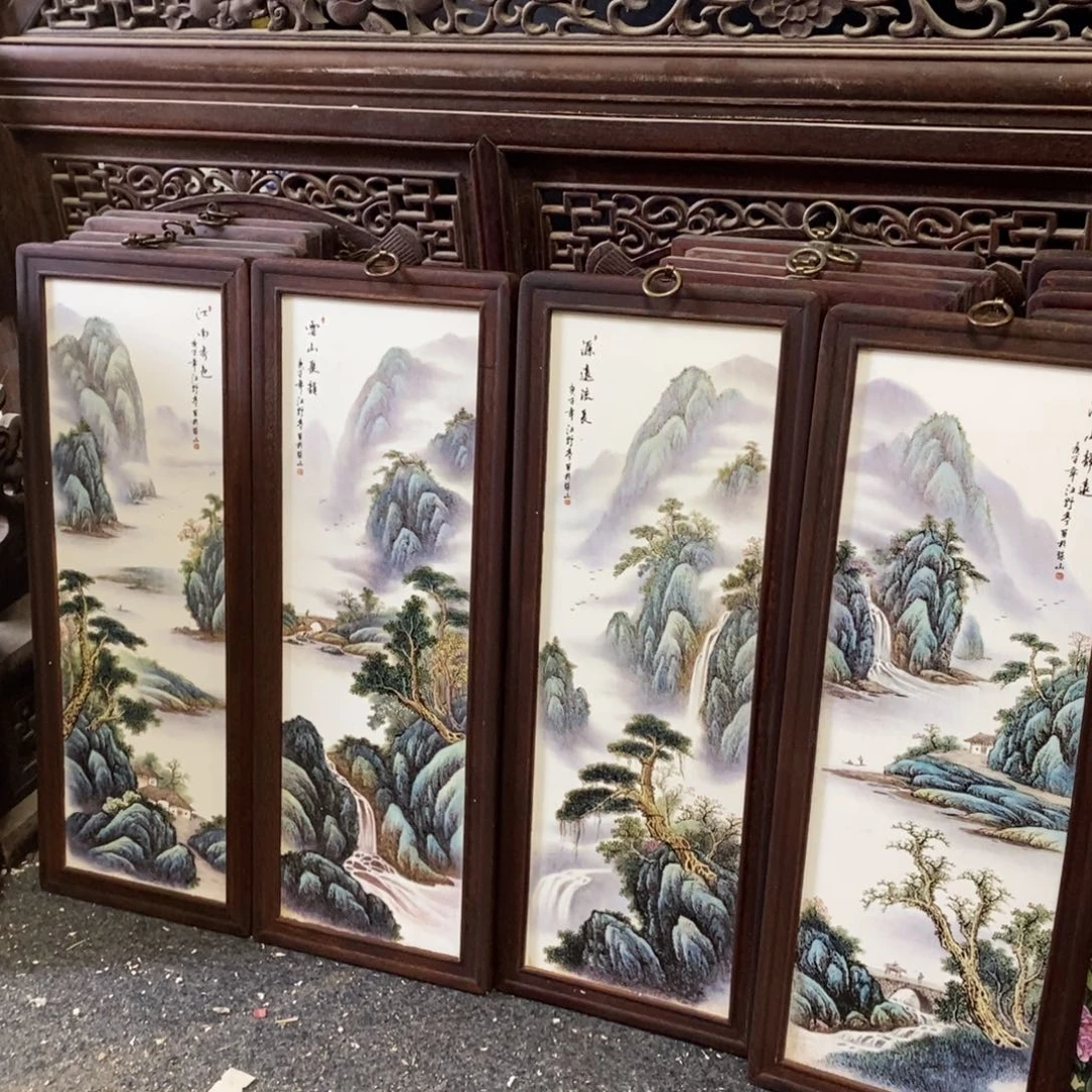瓷片53*21*4景德镇瓷板画柴窑烧制