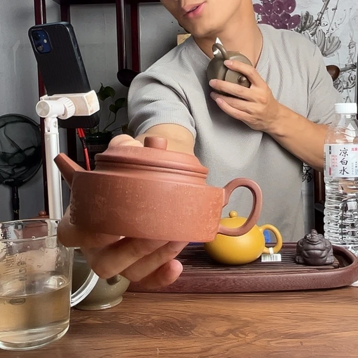 阿***林茶壶紫砂原矿老紫泥刻绘平底得中