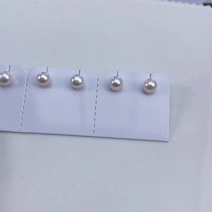 淡水珍珠耳饰银S925镶嵌高胖馒头耳钉7-8