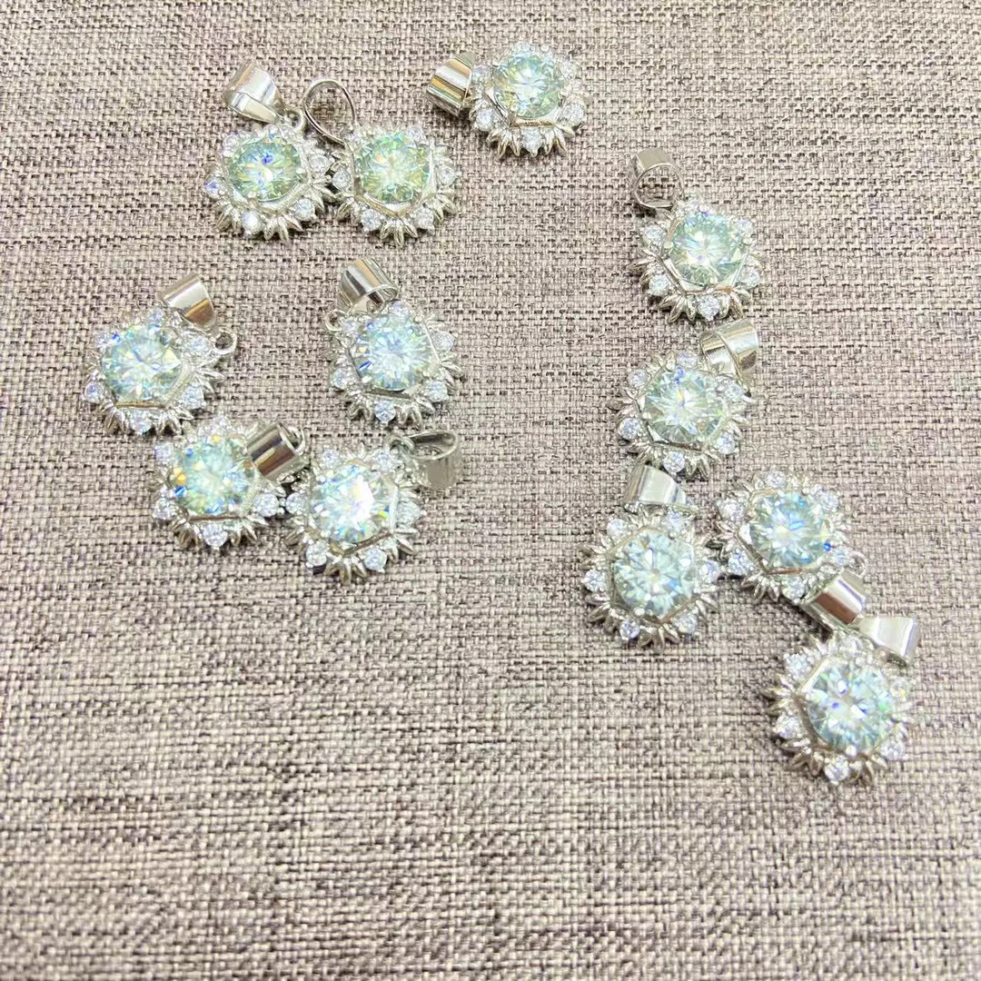 合金莫桑石吊坠 一克拉莫桑吊坠 多样性发其一【MS0026】