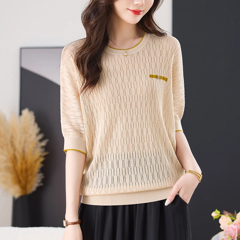 上衣裤子两件套秋季新款中老年妈妈打底衫薄款洋气大码针织衫显瘦