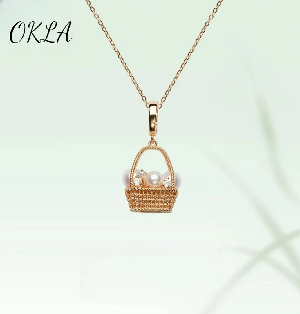 坠链均925银仿珍珠  天天开心小美满925银吊坠珠珠锁骨链轻奢小众