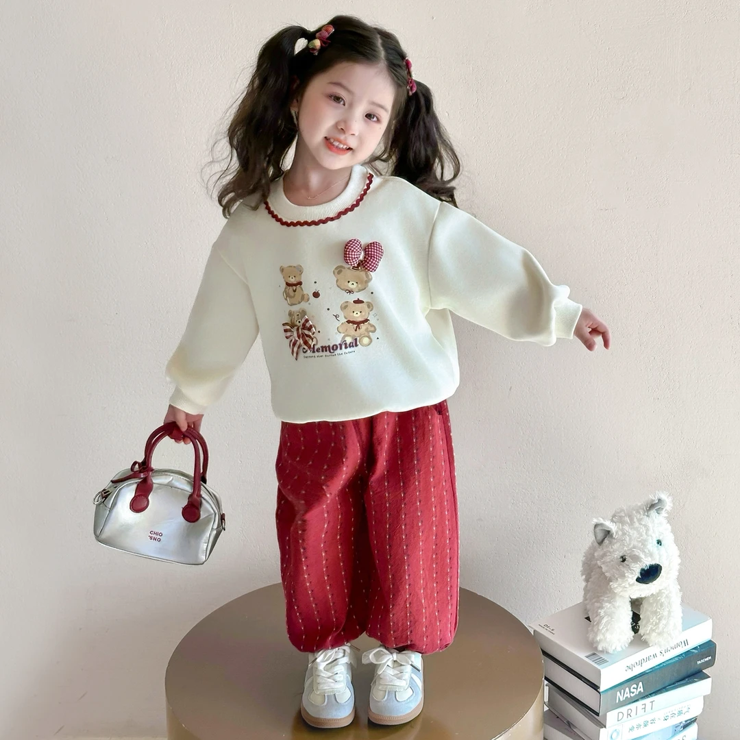 女童卡通套装洋气儿童春秋季新款韩版女宝宝休闲两件套小女孩时髦