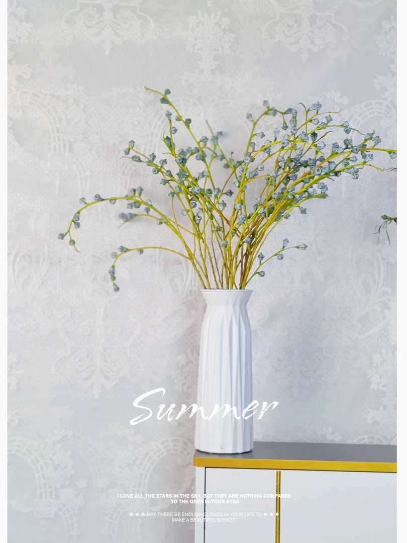 （带塑料花瓶发）尤加利叶果 室内高端展示 花旗长可干养可水养