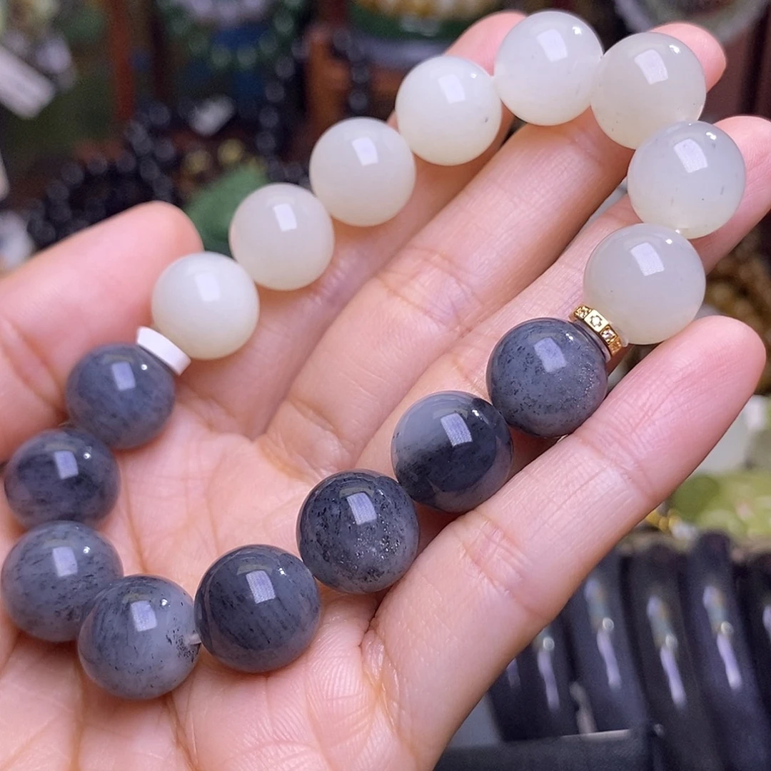 和田玉未镶嵌颈饰青花手链天花板约12