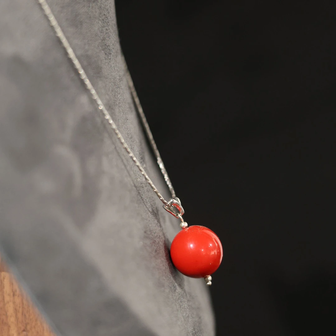 足银锁骨链转运国风非遗大漆珠女款毛衣链项链