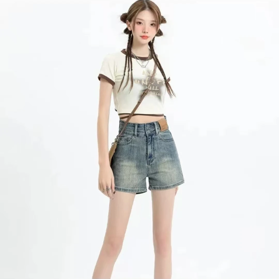 牛仔短裤 短裙 新款【路 遥 知 马 力 方 见 人 心】百搭设计感时尚