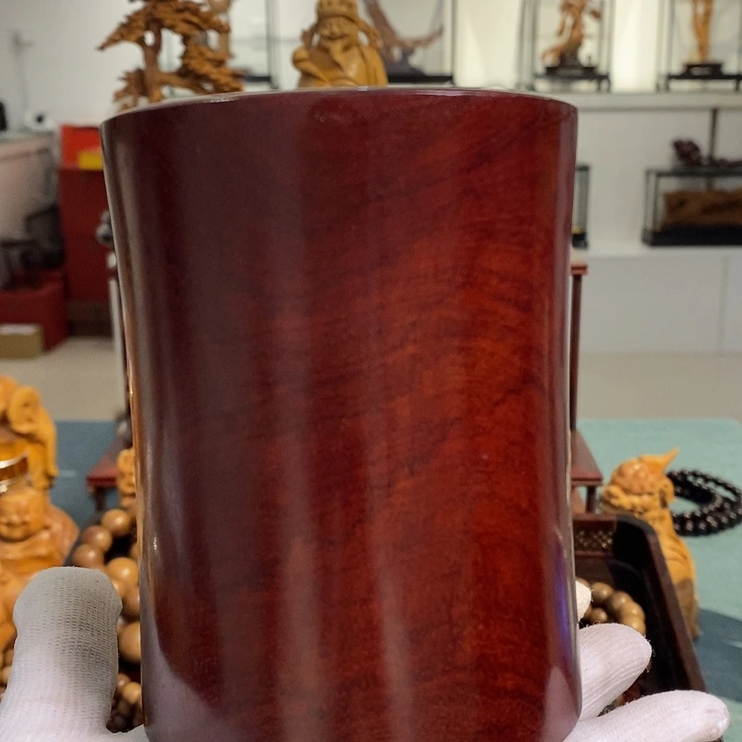 木质类花梨笔筒摆件工艺品