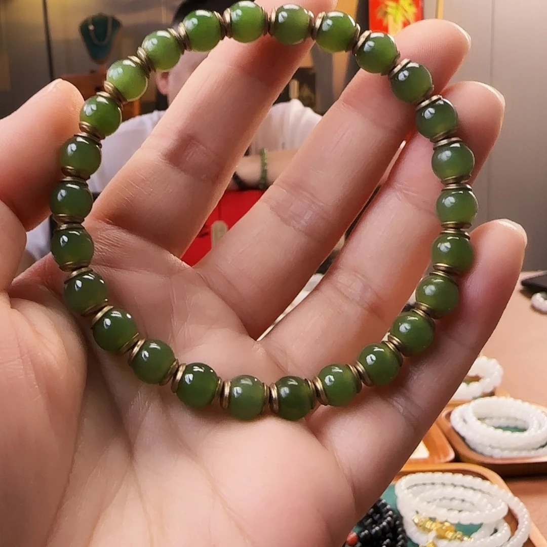 和田玉合金手链和田玉