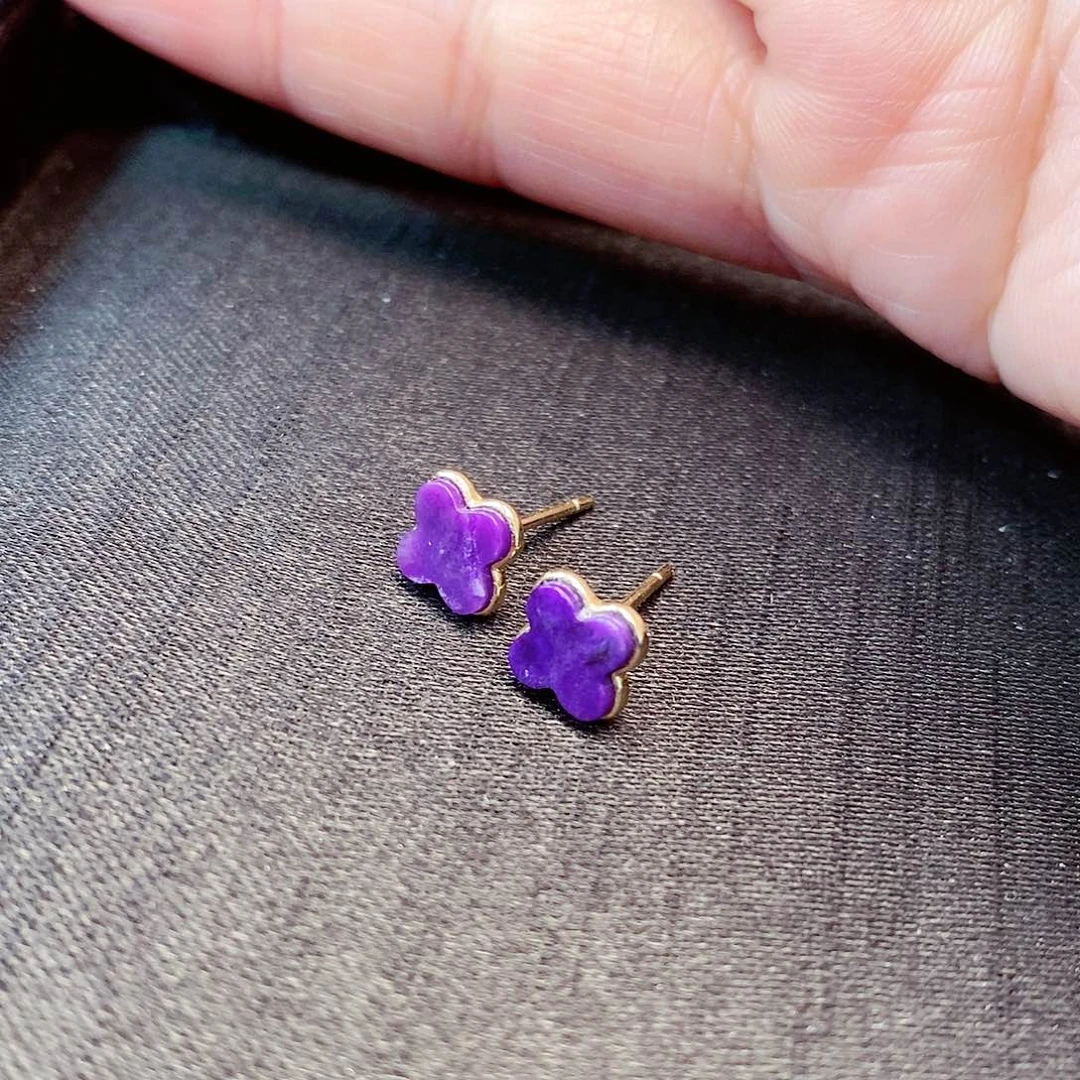 苏纪石（舒俱来）耳饰18K金镶嵌