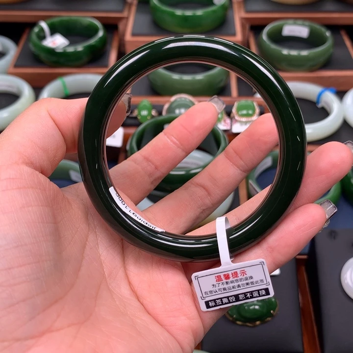 和田玉（碧玉）手镯5960圈口未镶嵌