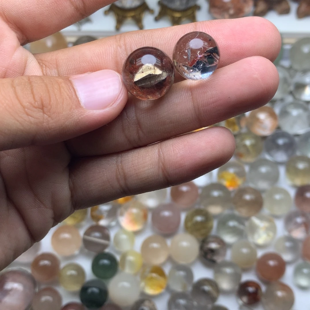 大***说水晶未镶嵌珠宝半成品方解石球