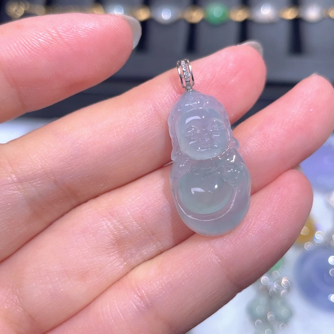 颈饰18K金镶嵌翡翠翡翠