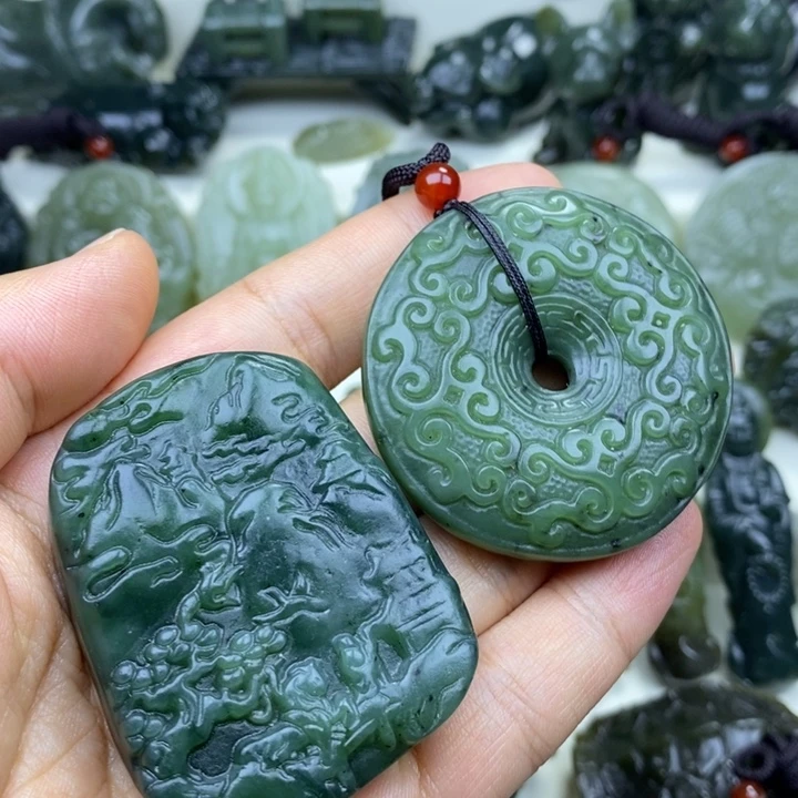 颈饰未镶嵌和田玉心****3