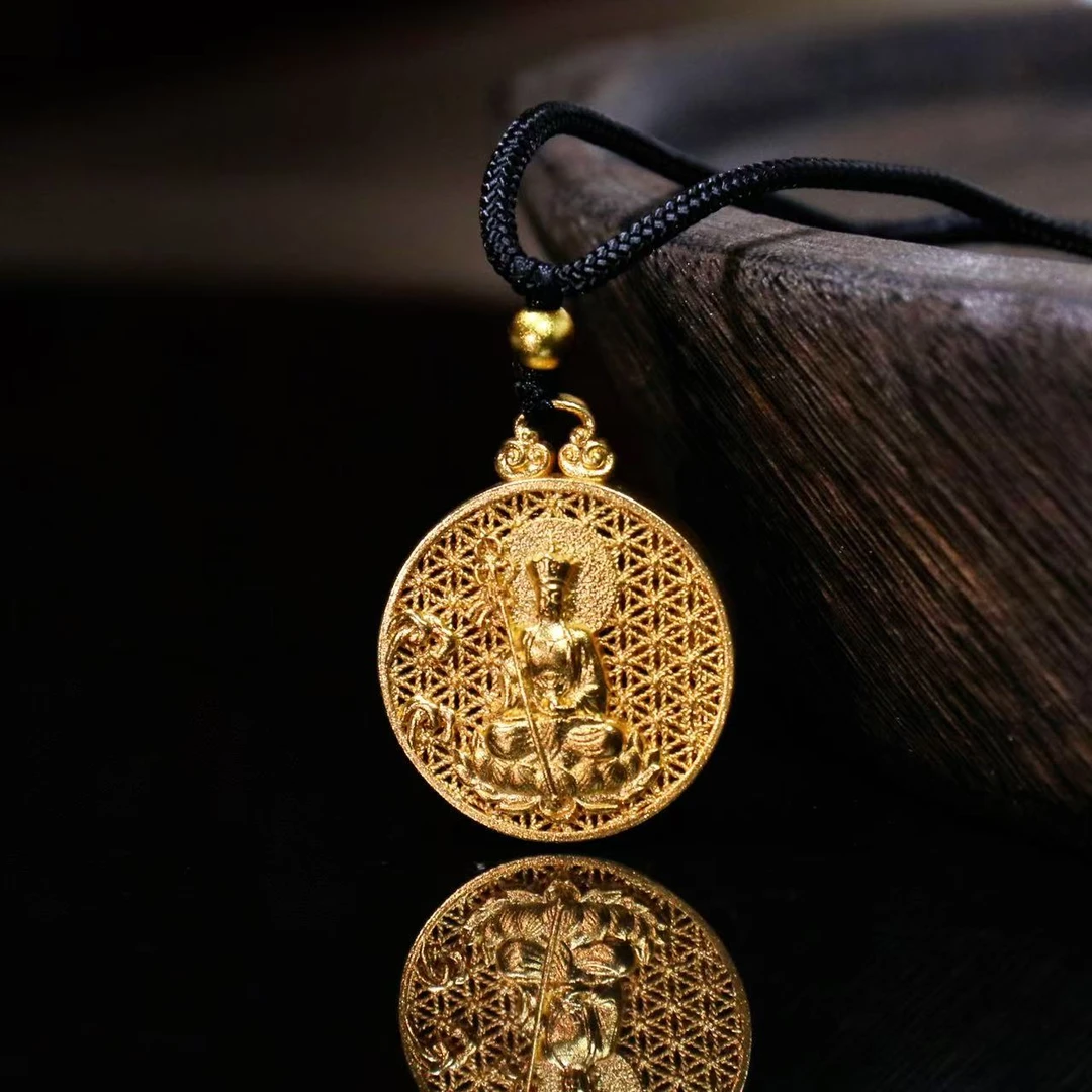 合金吊坠 【九华山臻选】大愿地藏-新中式古法掐丝如愿吊坠JHS00199